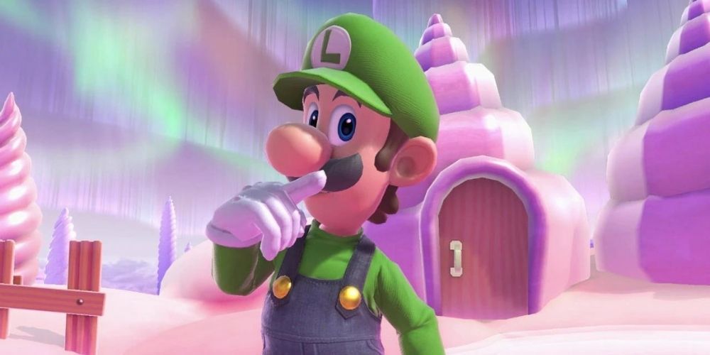 Luigi on Magicant stage in Super Smash Bros. Ultimate