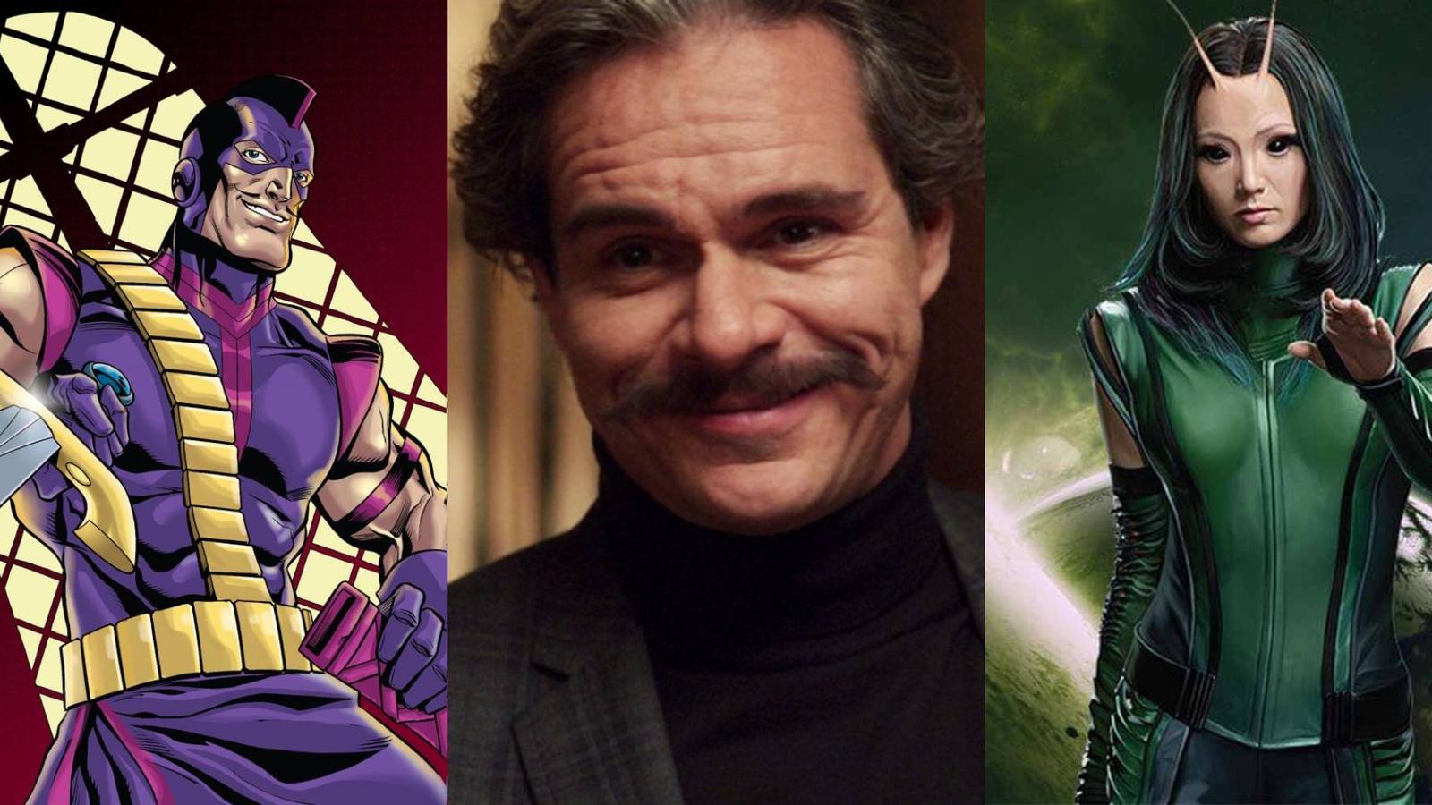 MCU Swordsman Comic Facts Split Feature Swordsman Jack Duquesne in Hawkeye Mantis from Guardians of the Galaxy