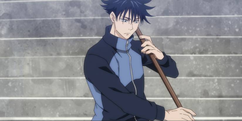Megumi Fushiguro training with a weapon in jujutsu kaisen