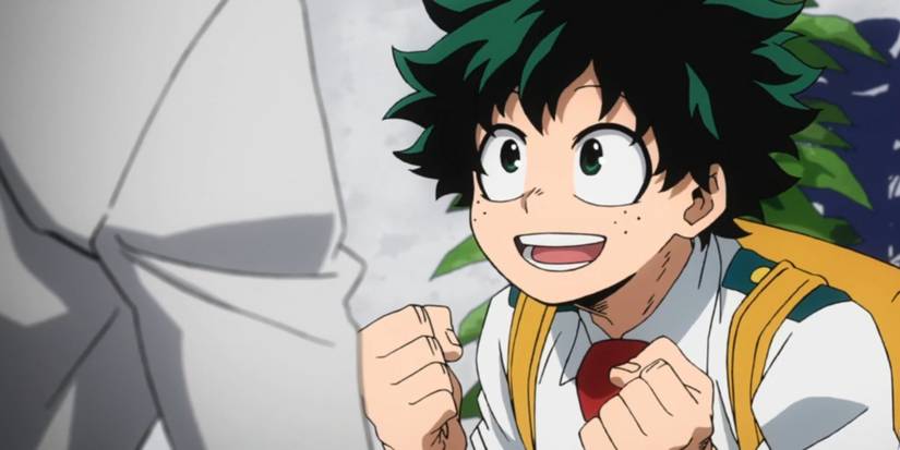 Midoriya Izuku talking excitedly