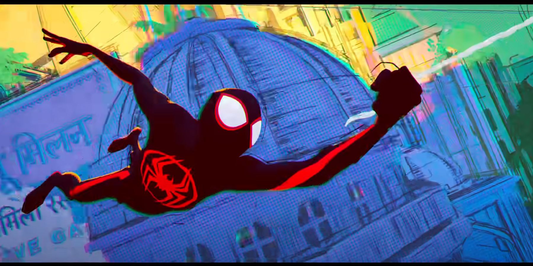 Miles Morales donning a new costume