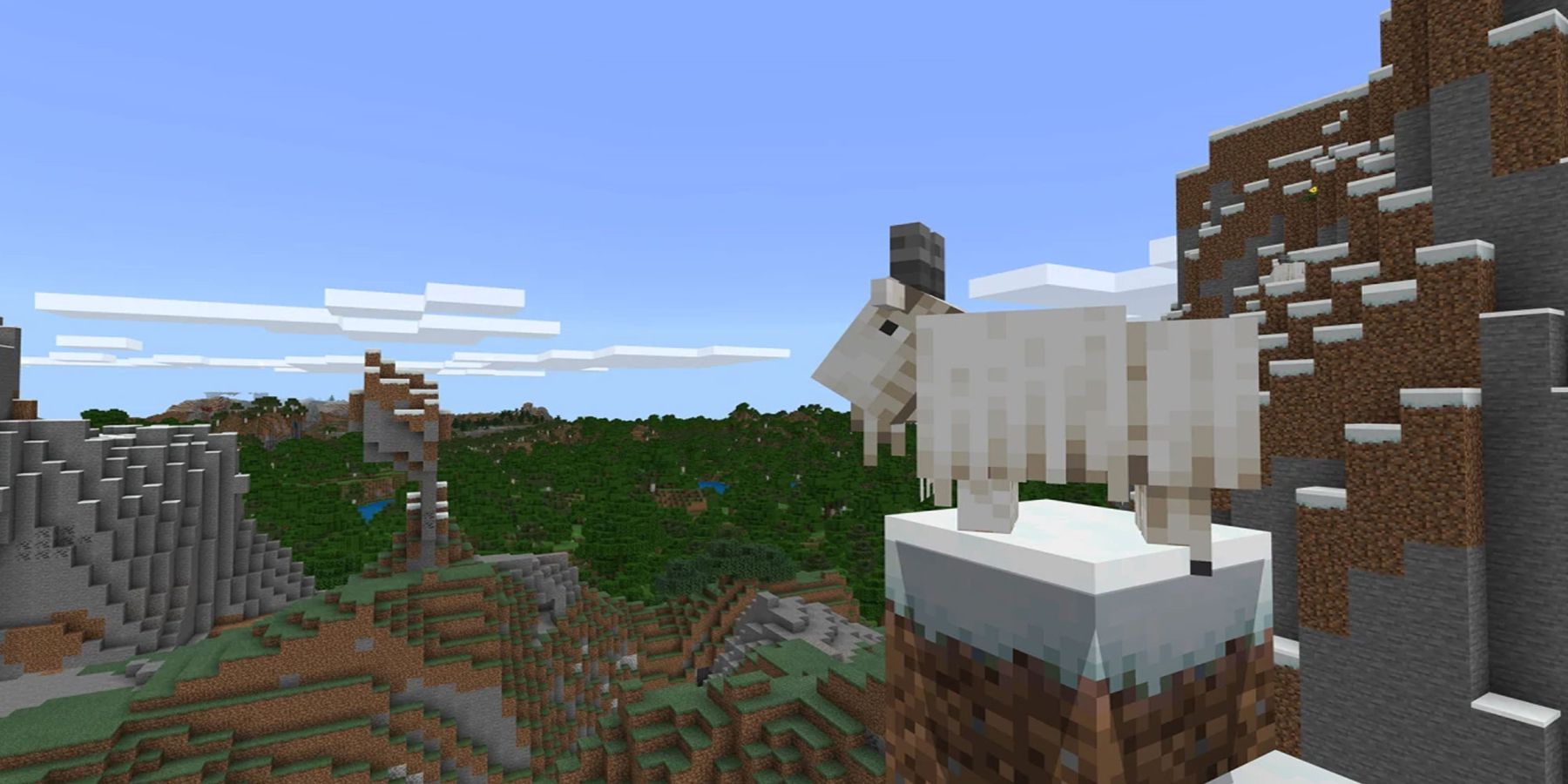 Minecraft Goat on a jagged peak