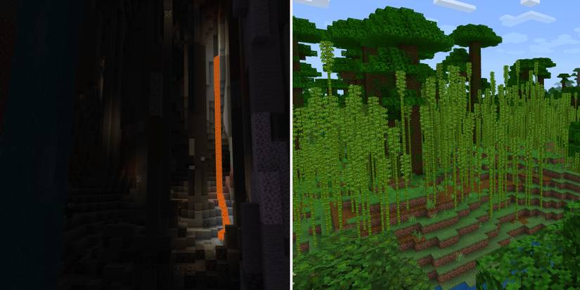 Minecraft Column Cave and Bamboo Island