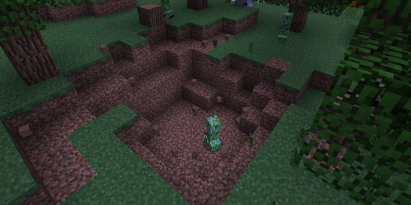 Minecraft Dirt Blocks And A Creeper