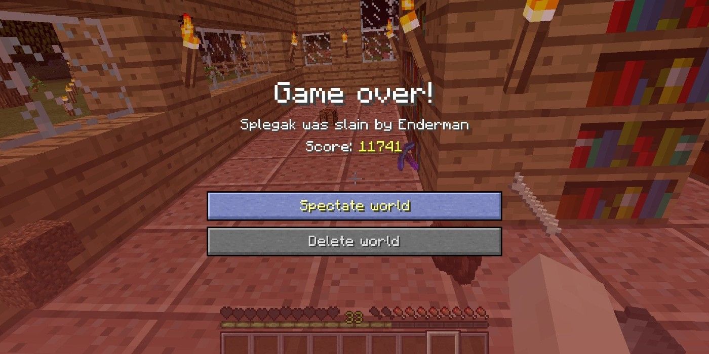 Minecraft Hardcore Mode slain my Enderman in house