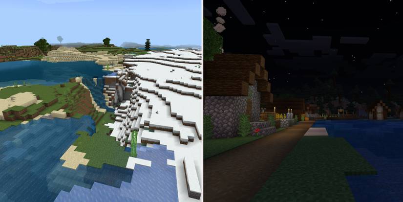 Minecraft Seaside Town and Ocean Cave Ramp