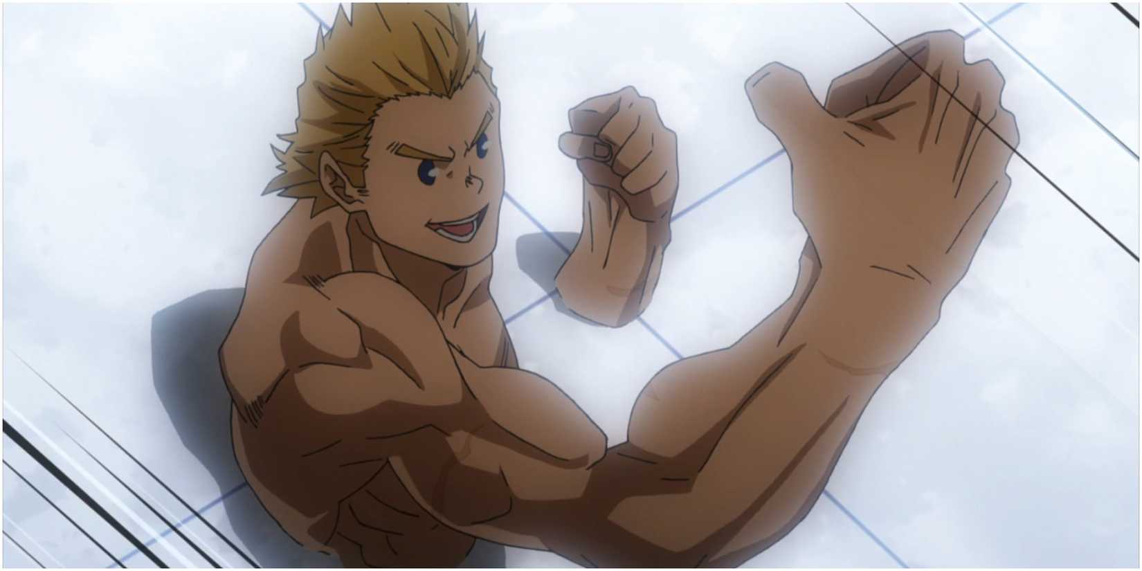 Mirio uses his Permeation Quirk to shift through matter in My Hero Academia.