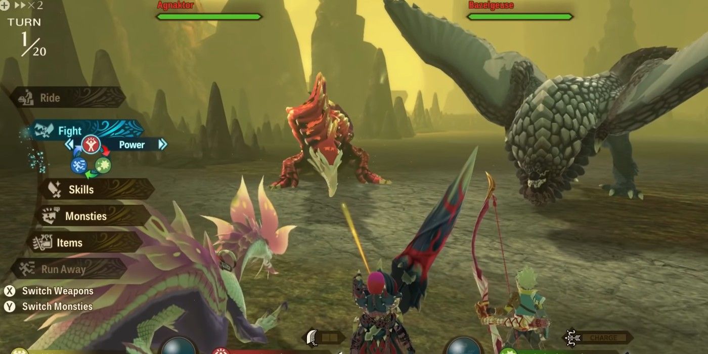 Monster Hunter Stories 2 Elders Lair battle against Bazelgeuse