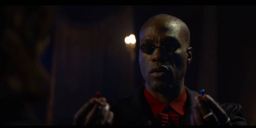 Morpheus giving Neo the choice in Matrix Resurrections