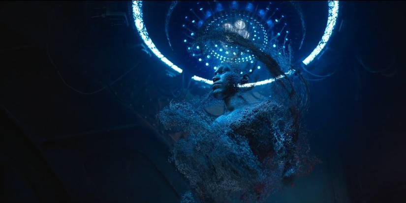 Morpheus using a exo particle form in Matrix Resurrections