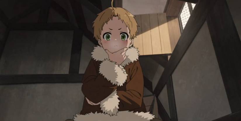 Mushoku Tensei Rudeus standing over a book