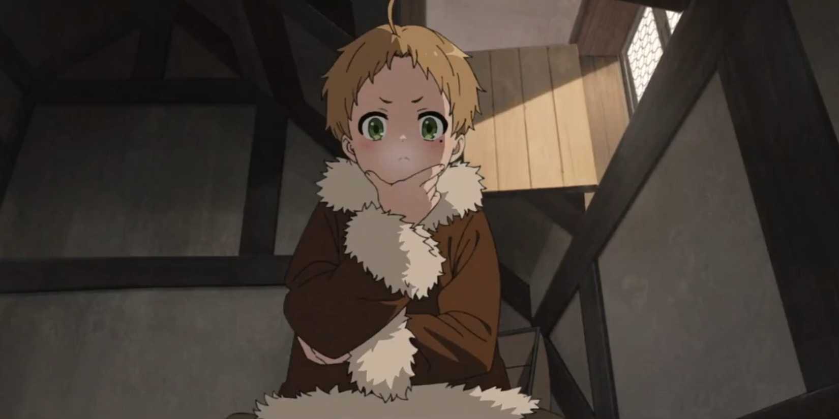 Mushoku Tensei Rudeus standing over a book