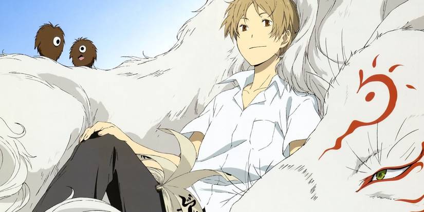 Natsume Chilling On Madara And Looking At The Camera From Natsumes Book Of Friends