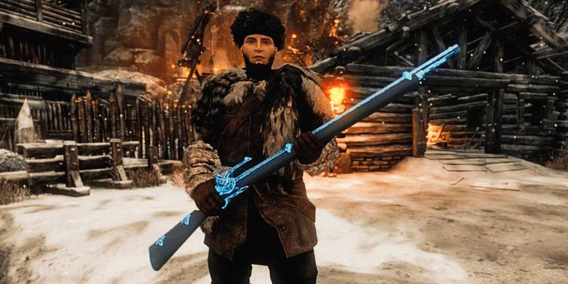 New-World-Player-Holding-a-Musket-Fur-Har-Logs