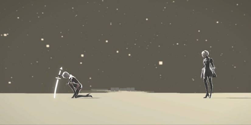 Nier Automata - 2B Seeing Herself In Her Own Programming