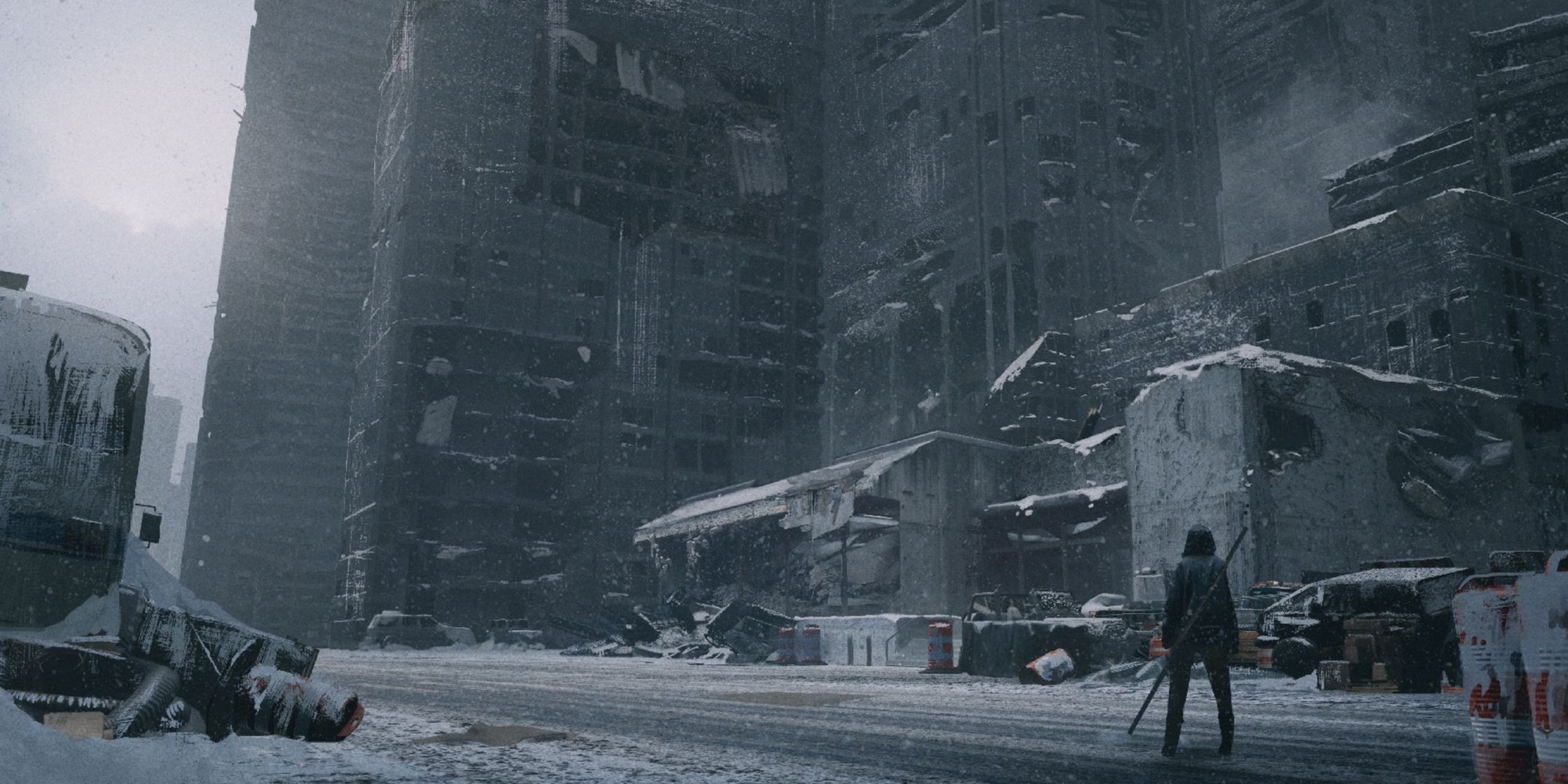 Nier Replicant - A Concept Art Of The Ash Falling That Looks Like Snow