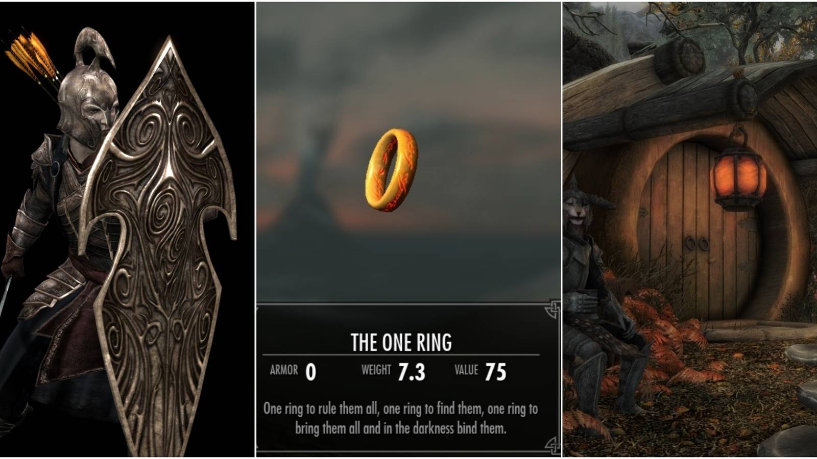 Noldor Armor Mod, The One Ring Mod and Shire Home Mod added to Skyrim