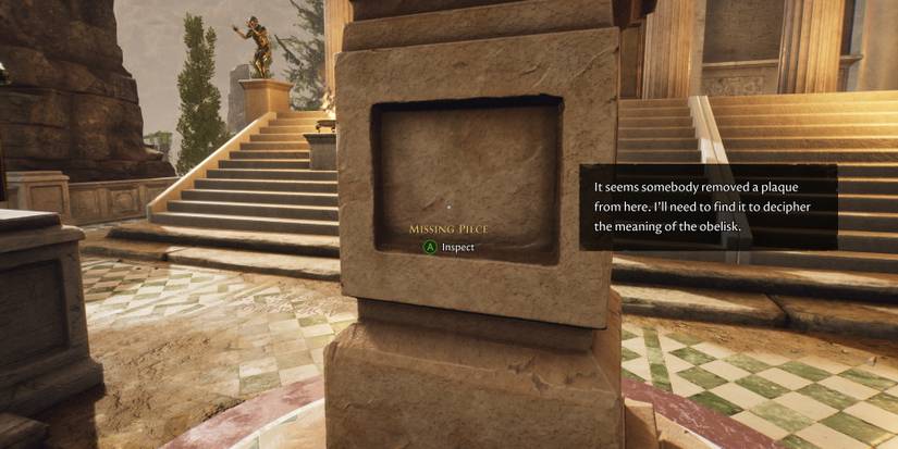 The Forgotten City empty obelisk at the great temple