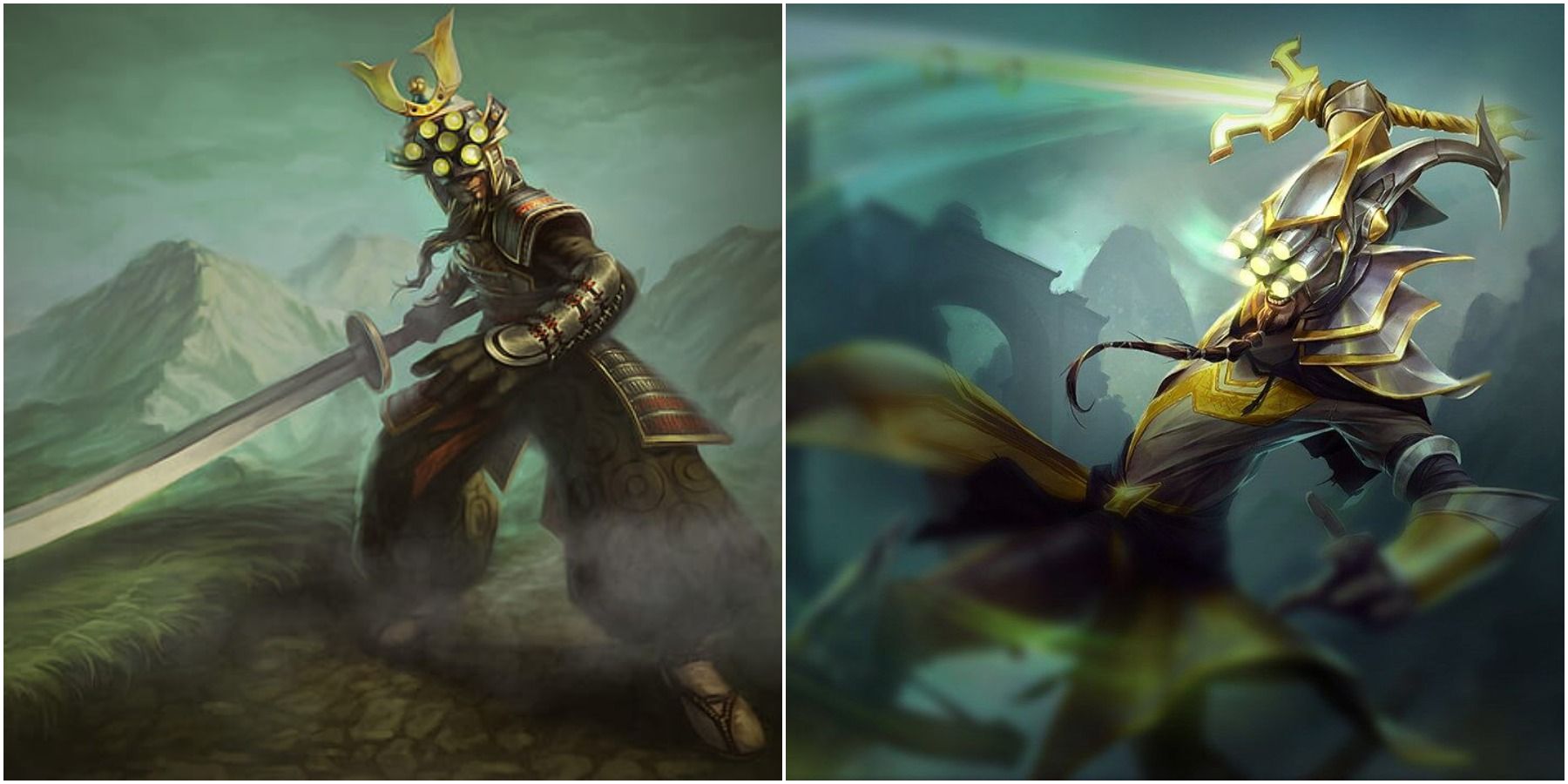 Master Yi's Original & Current League of Legends splash art