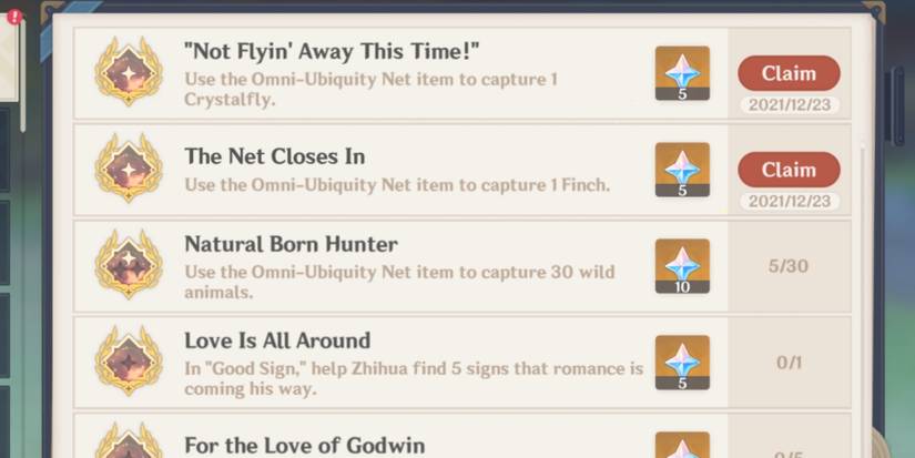 Omni-Ubiquity Net Achievements Genshin Impact