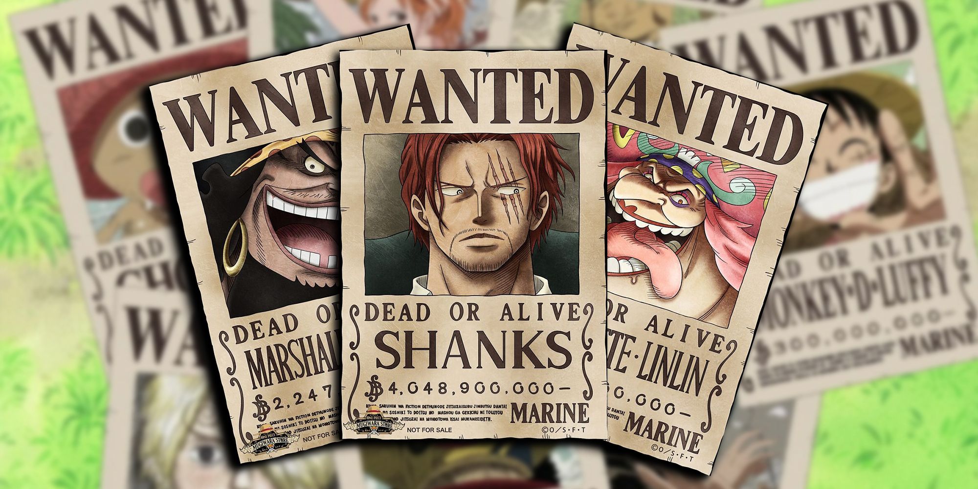 one piece shanks crew bounty