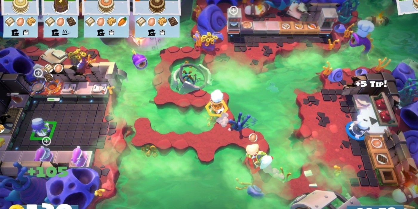 Overcooked all you can eat multiplayer gameplay swamp stage