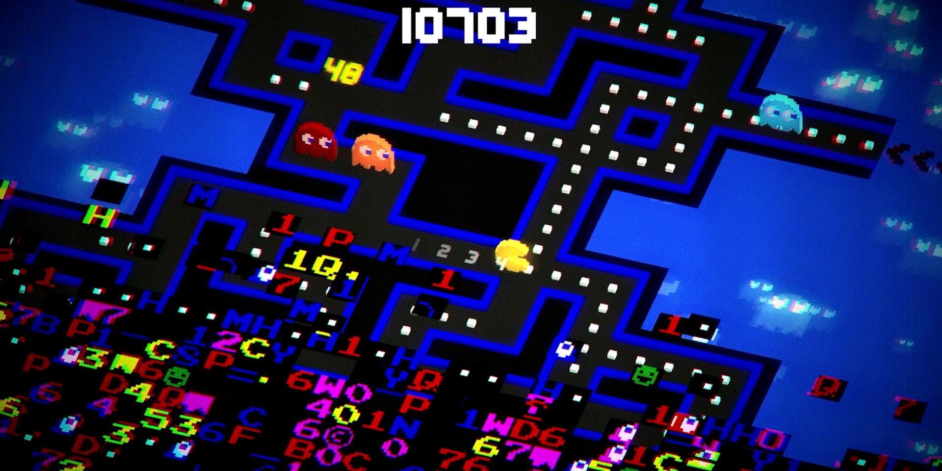 The glitch chasing the player in PAC-MAN 256