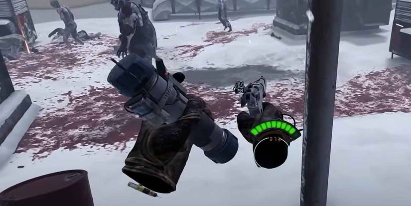 Preparing to throw a Pipe Bomb in After The Fall