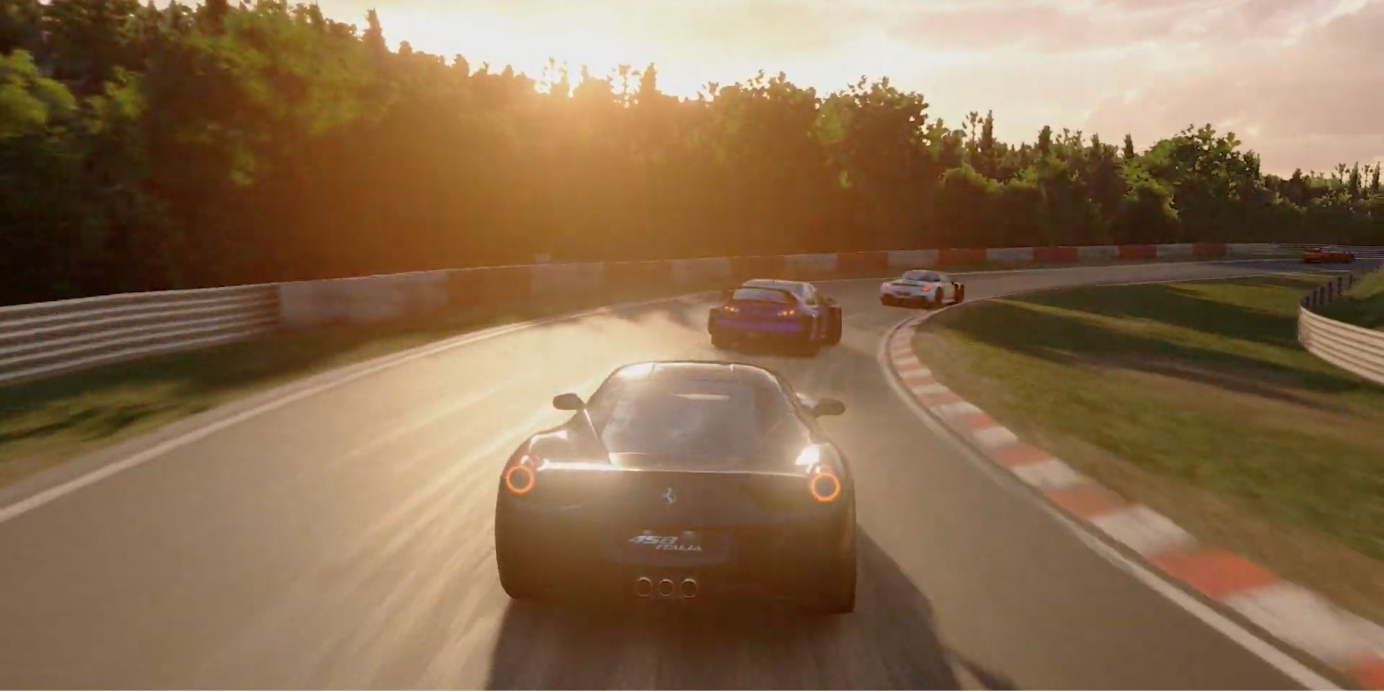 Реалистичные гоночные игры — Gran Turismo Sport — игрок пытается обогнать соперников в гонке