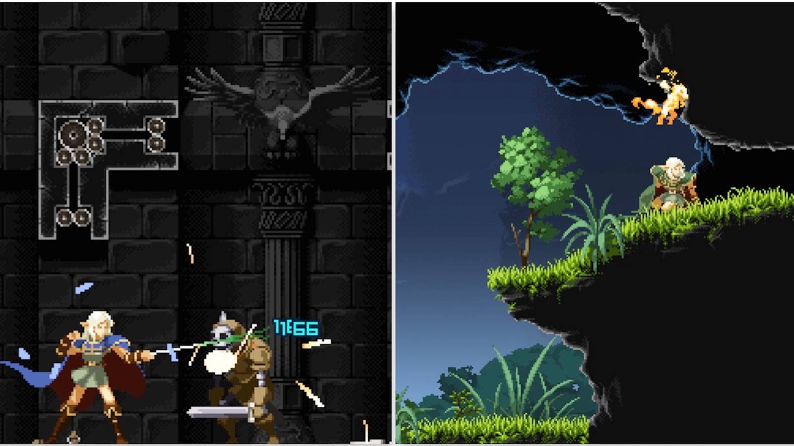 Fighting enemies and exploring the world in Record of Lodoss War: Deedlit in Wonder Labyrinth