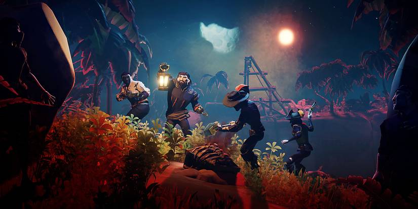 Sea Of Thieves Looting A Chest As A Group On The Ocean Floor