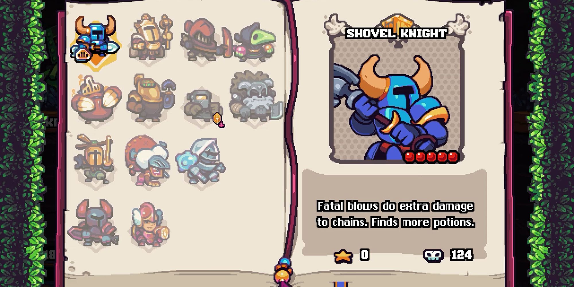 Shovel Knight Pocket Dungeon - A Look At The Index With All Playable Characters Unlocked