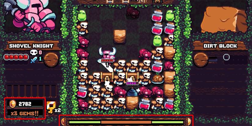 Shovel Knight Pocket Dungeon - Highlighting The Level Of The Gem Meter