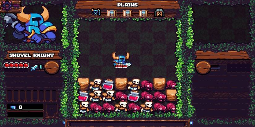 Playing a level in Shovel Knight Pocket Dungeon