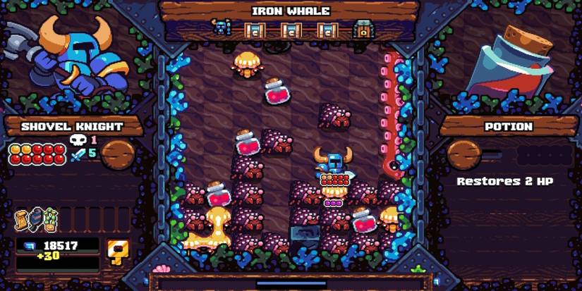 Playing a level in Shovel Knight Pocket Dungeon