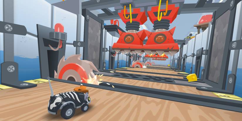 A skeleton bot facing a course in MouseBot Escape from CatLab