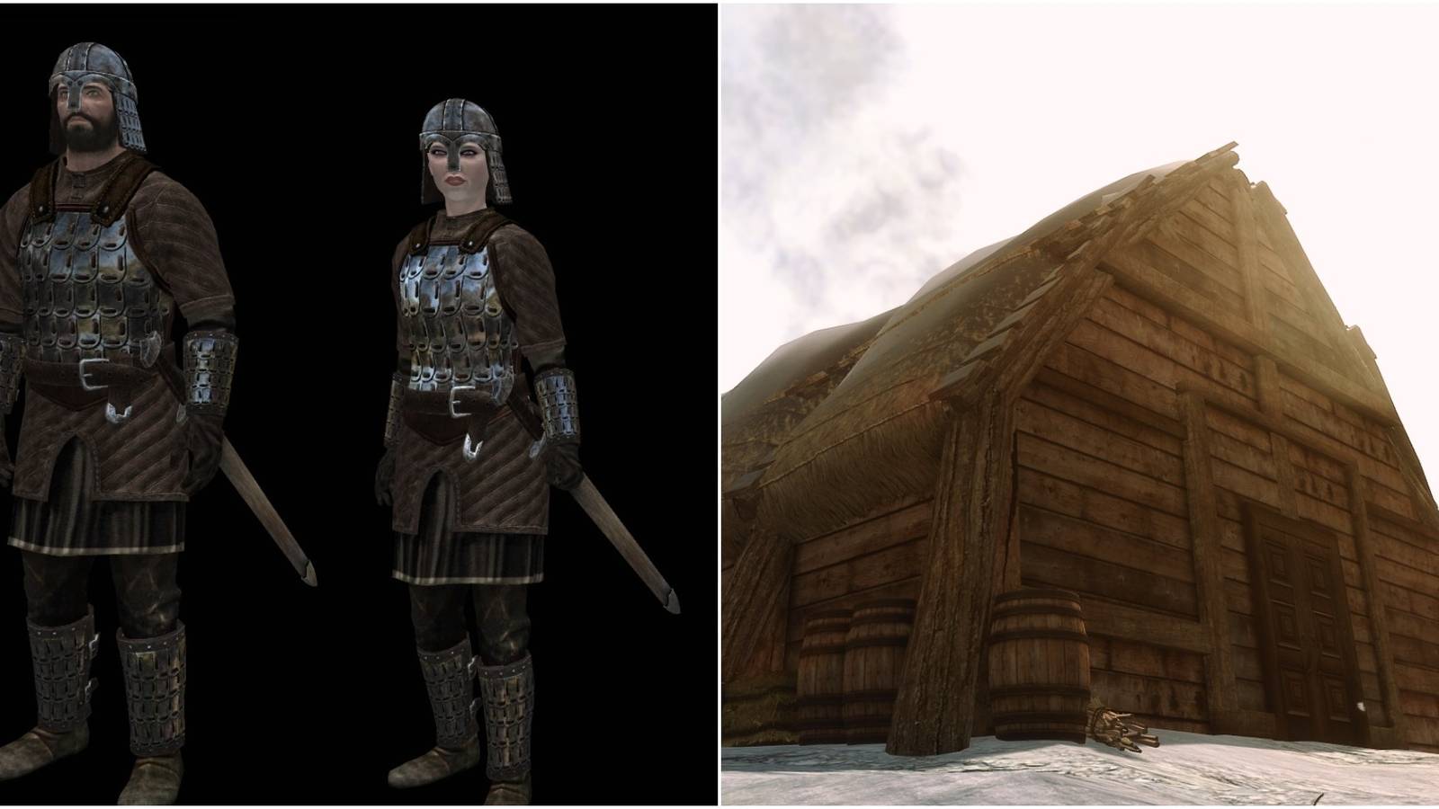 Skryim Viking Armor and House added via mods to transform the game into a Norse themed game