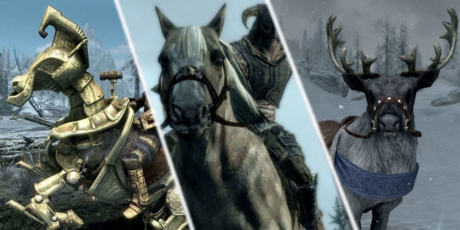 Skyrim Anniversary All New Mounts Horses Unicorn Dwarven Wild Reindeer