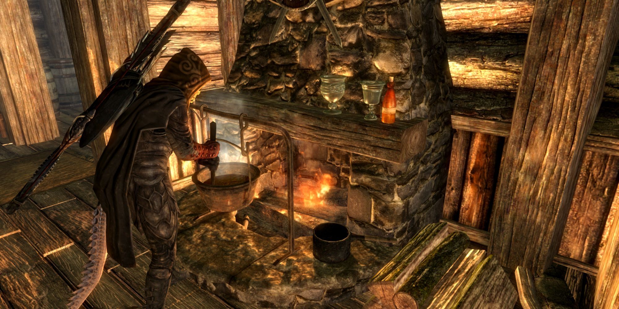 Skyrim Character Cooking By Fire