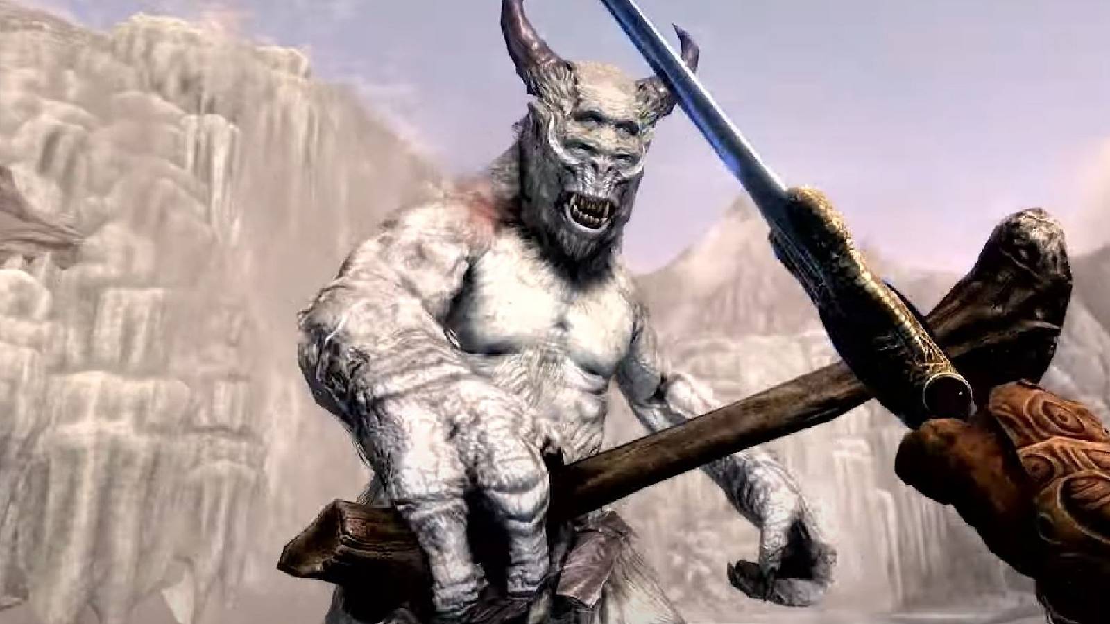 Skyrim monster fight