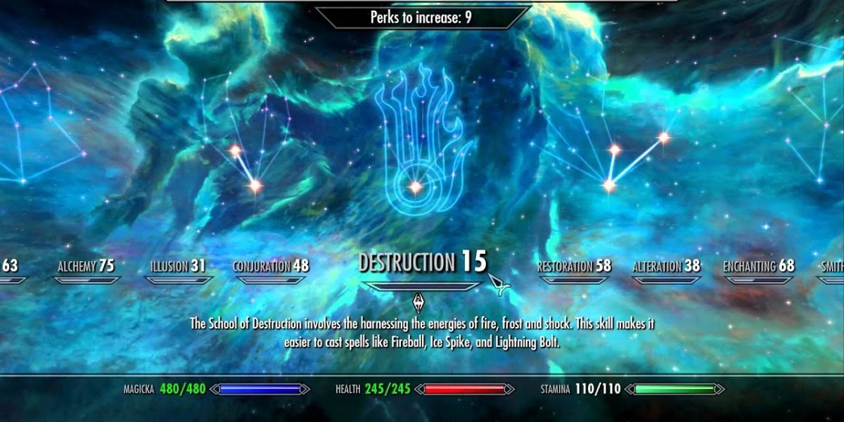 Skyrim Legendary Skills Guide How To Reset Destruction Level 15