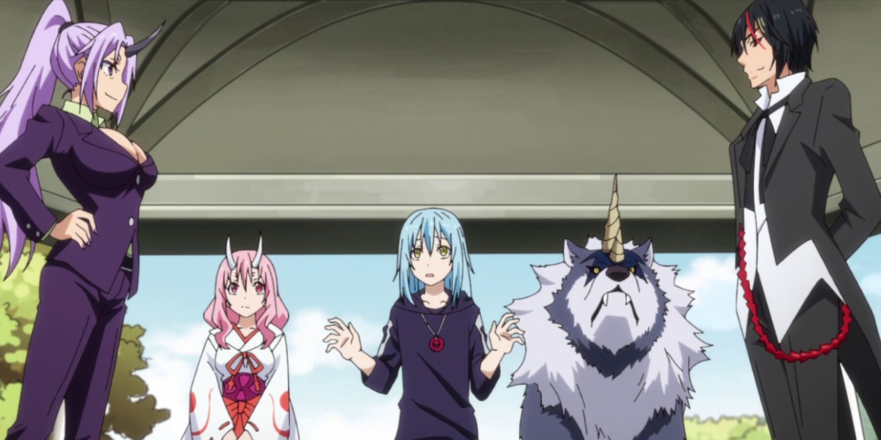 The main characters standing in That Time I Got Reincarnated as a Slime Season 2 