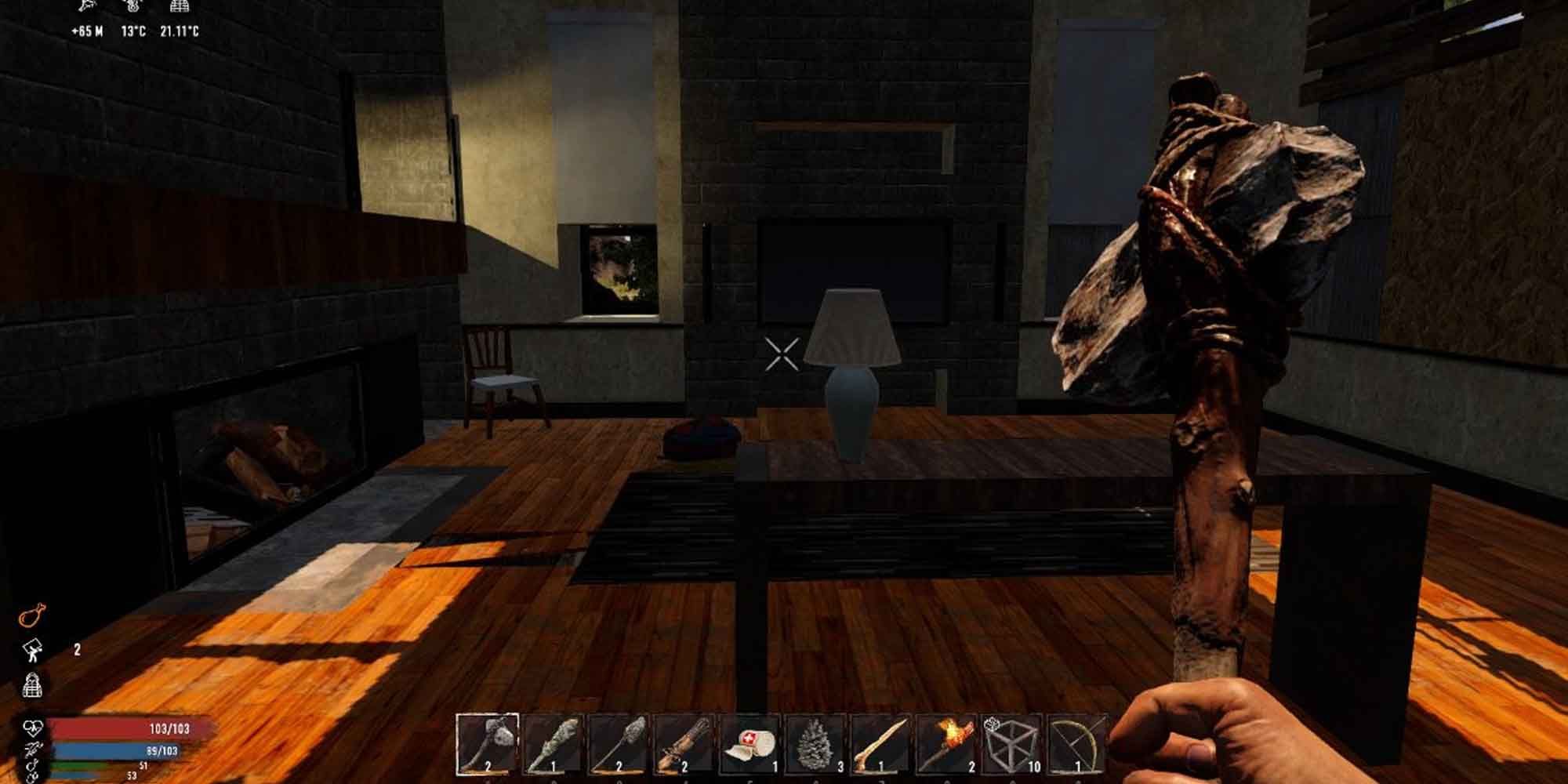 Sneaking around with a primitive axe in 7 Days To Die