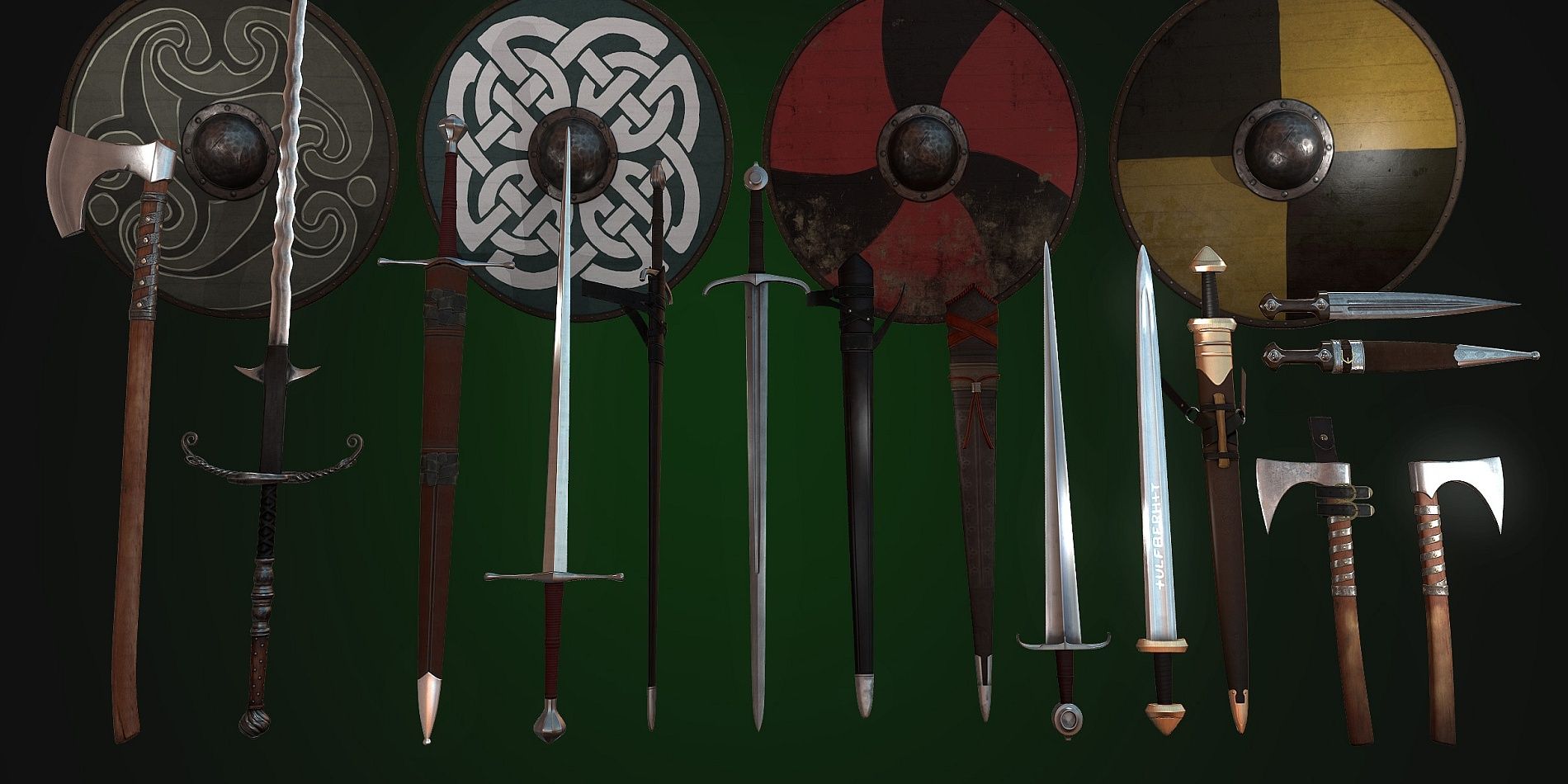 weapons and shields from the Somewhat historical weapons mod