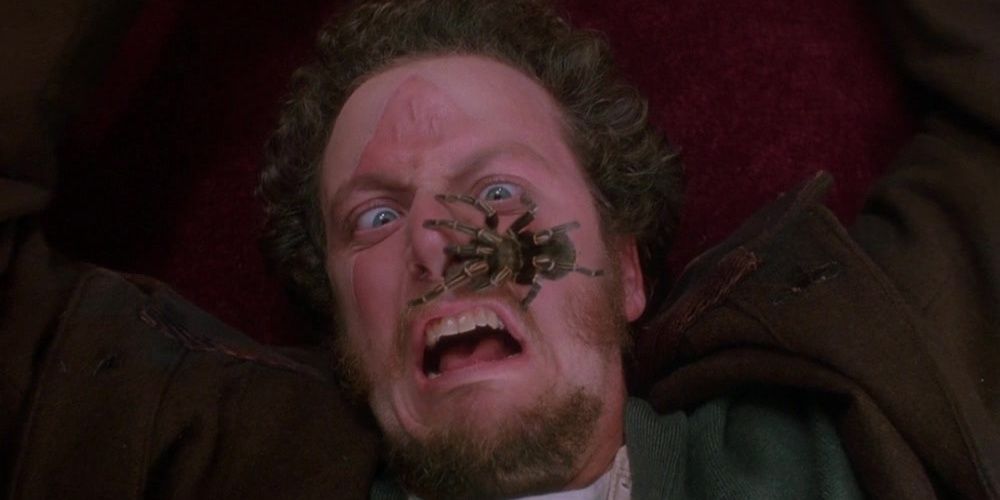 Marv and the spider in Home Alone
