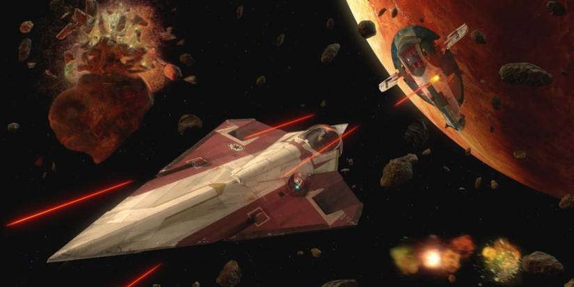 Star Wars Slave 1 Pursuing Obi-Wan's Ship