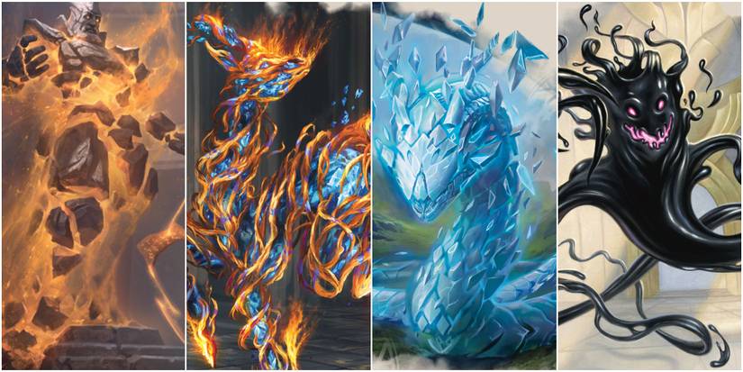 Strixhaven A Curriculum of Chaos Spirit Statue, Art Elemental, Fractal, and Inkling Mascots