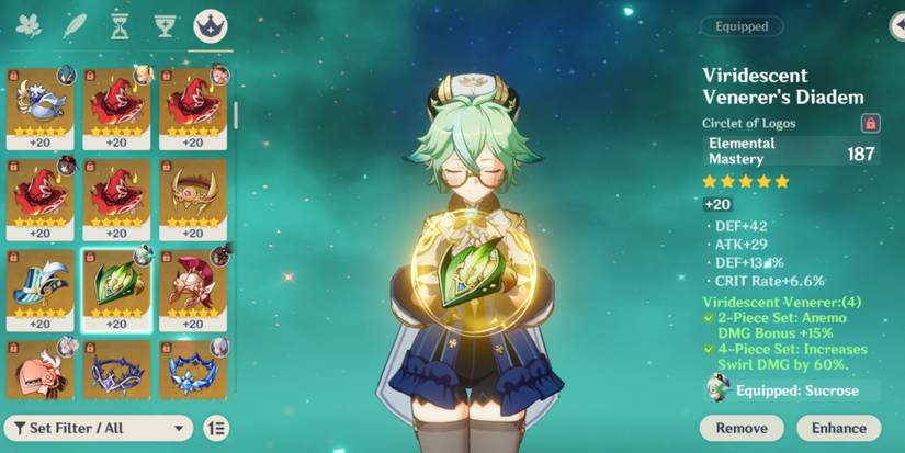 Sucrose with Elemental Mastery Headwear