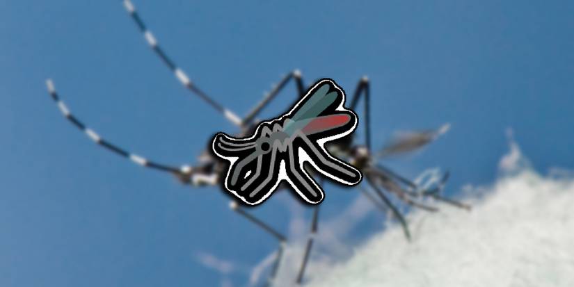 Super Auto Pets - PNG Of The Mosquito Overlaid Over A Blurred Image Of An Actual Mosquito