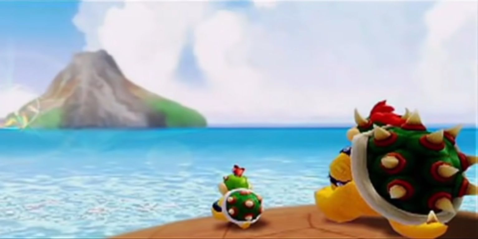 Bowser and Bowser Jr. reflecting on the events of Super Mario Sunshine
